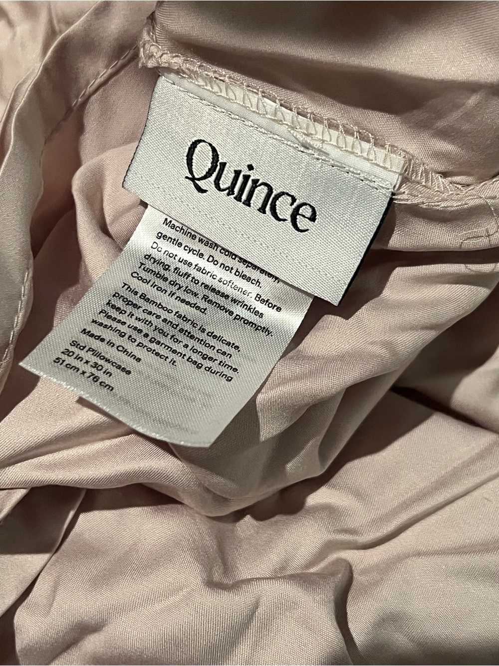 Quince Bamboo Sheet Set in Soft Blush - Picture 4 of 4